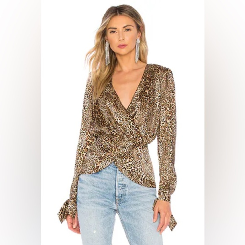 Ronny Kobo Crosella Wrap Leopard top XS